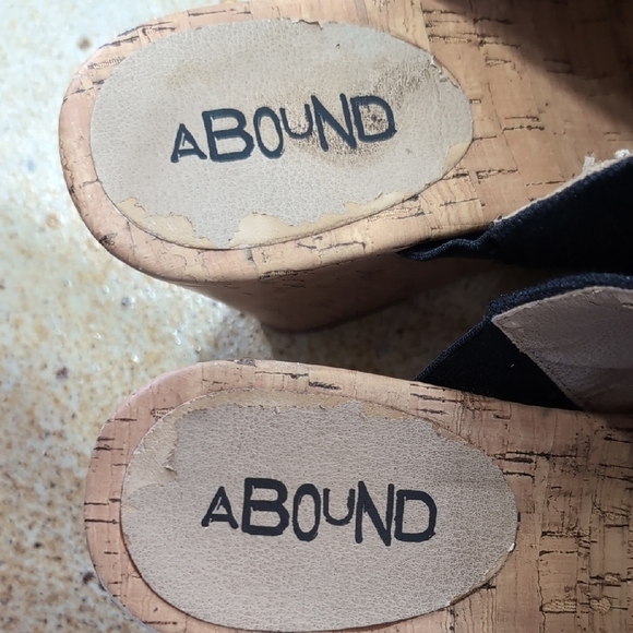 Abound | Black and Tan Cork 4" Wedge Sandals Size 7.5 - Picture 8 of 12